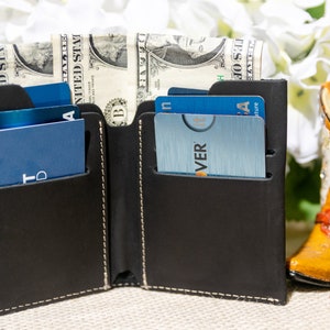 Wallet, Leather Wallet, Personalized Leather Wallet, Front Pocket Slim Design, Minimalist Credit Card Wallet, Mens Wallet Black