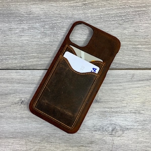 iPhone 11, Funda tipo billetera de cuero con ranuras para tarjetas de crédito, Regalo de Navidad para él