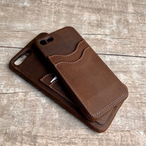 Funda de cuero tipo billetera para iPhone 8, funda de cuero con tarjetero
