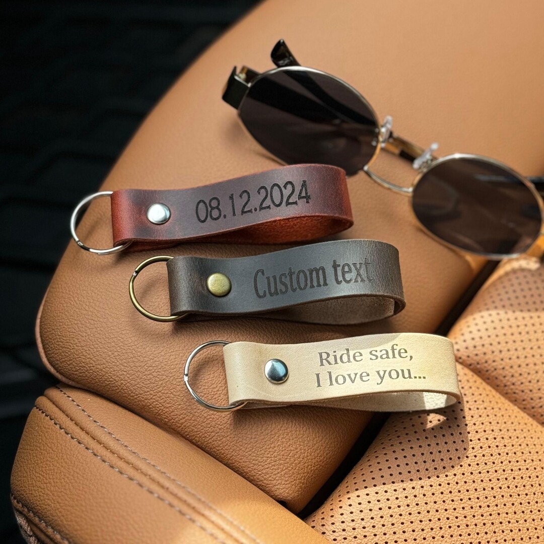 Dad Keychain, Personalized Dad Leather Keychain, New Dad Gift