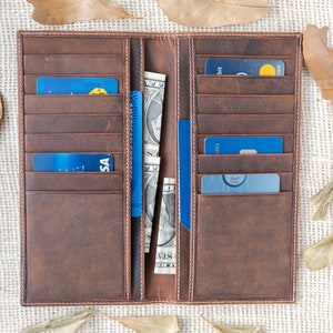 Cartera de cuero bifold personalizada, cartera para hombre, cartera de cuero minimalista, cartera de cuero delgada, cartera de cuero en apuros, regalos de padrinos