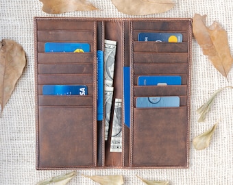 Personalized Bifold Leather Wallet, Men's Wallet, Minimalist Leather Wallet, Slim Leather Wallet, Distressed Leather Wallet, Groomsmen Gifts