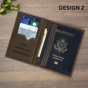 Personalized Leather Passport Travel Wallet, Passport Cover image 3