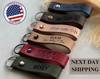 Personalized Leather Keychain, Customized Keychain,Custom Leather Key chain,coordinates key chain longitude latitude keychain,Best Gift