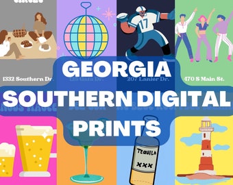 Georgia Southern Set of 8 Colorful Digital Prints
