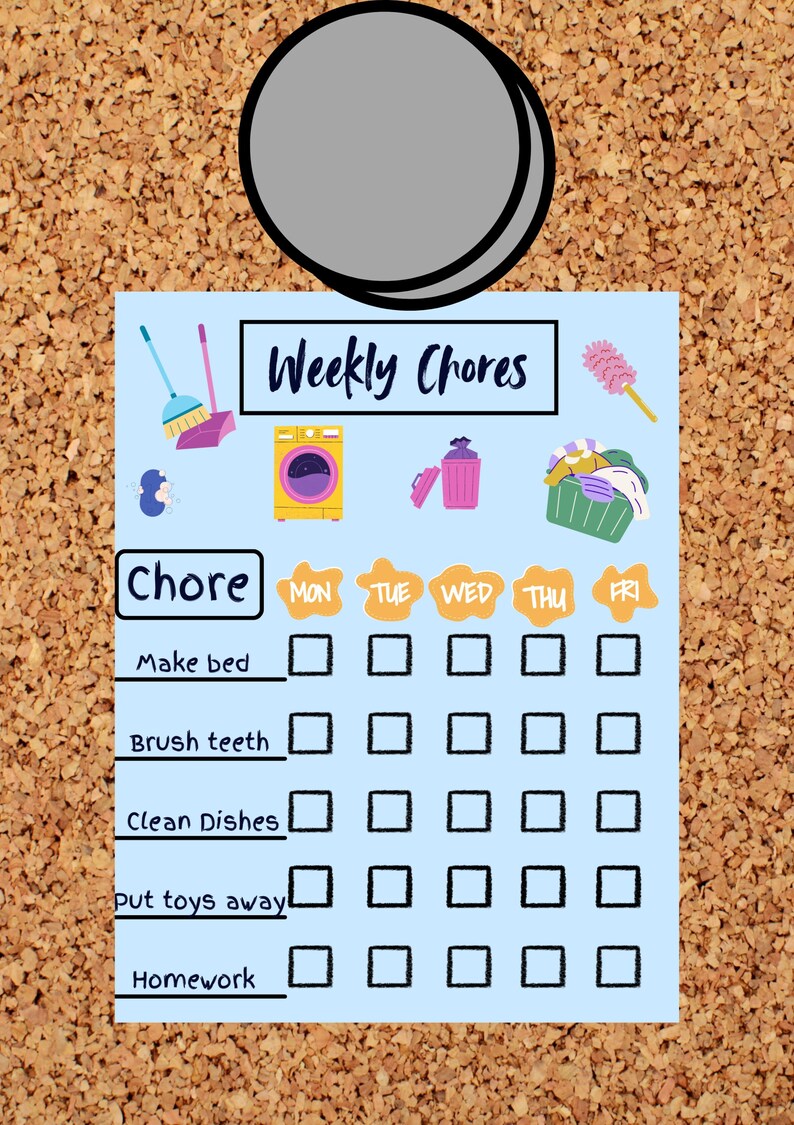 Editable Chore Chart for Kids – Weekly Printable Routine Checklist ...