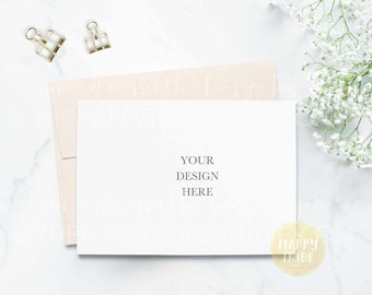 Download Free 5x7 Invitation Mockup Styled Photography Mockup Marble Mockup PSD Mockup Template