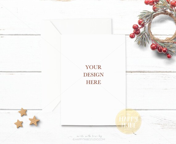 5x7 Christmas Invitation Mockup Styled Photography Mockup Etsy