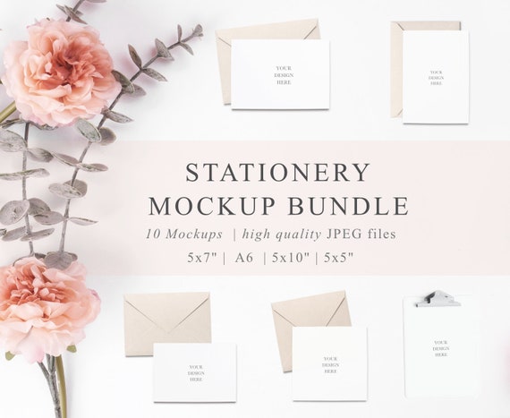 Stationery Mockup Bundlecard And Envelope Mockupstyled Etsy
