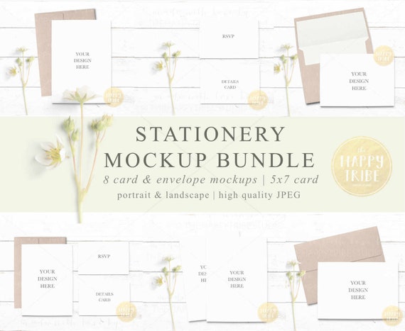 Stationery Mockup Bundle Styled Photography Mockup 5x7 Card Etsy