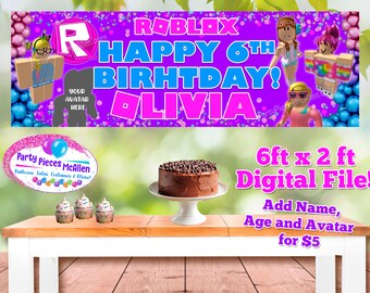 Roblox Birthday Banner Etsy - are roblox vip servers permanent eyeliner