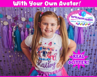 shimmering brown free roblox girl hair not a model Girl Birthday Shirt Etsy
