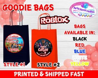 Roblox Party Bags Etsy - roblox popcorn box roblox popcorn box party favors table etsy