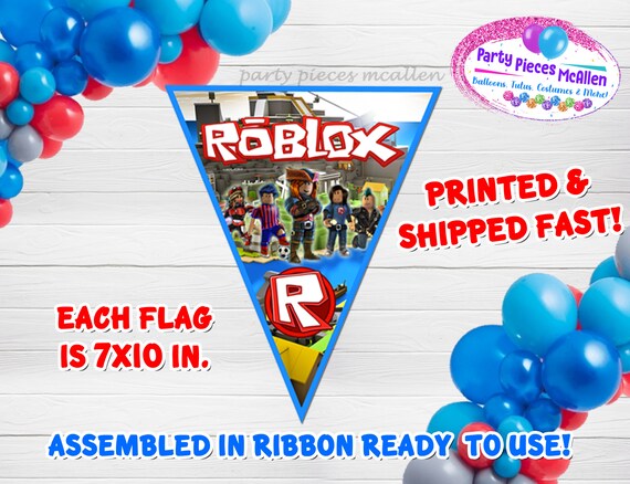 Roblox Birthday Banner Roblox Personalized Banner Roblox Etsy - 22 pc roblox balloon set other set options roblox birthday etsy
