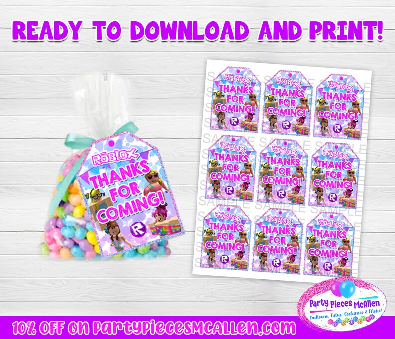 PRINTABLE Girls Roblox Birthday Package Etsy