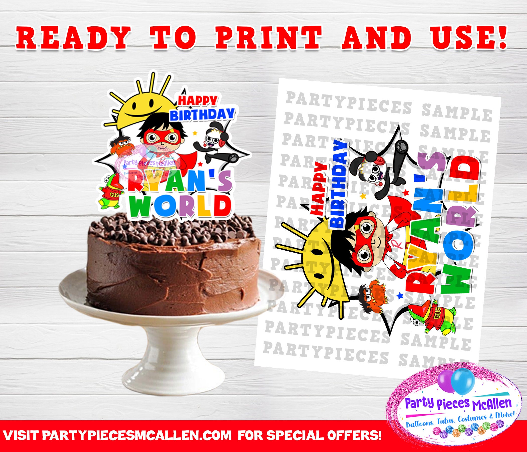 PRINTABLE Ryan's World Birthday Package DIY Ryan's | Etsy