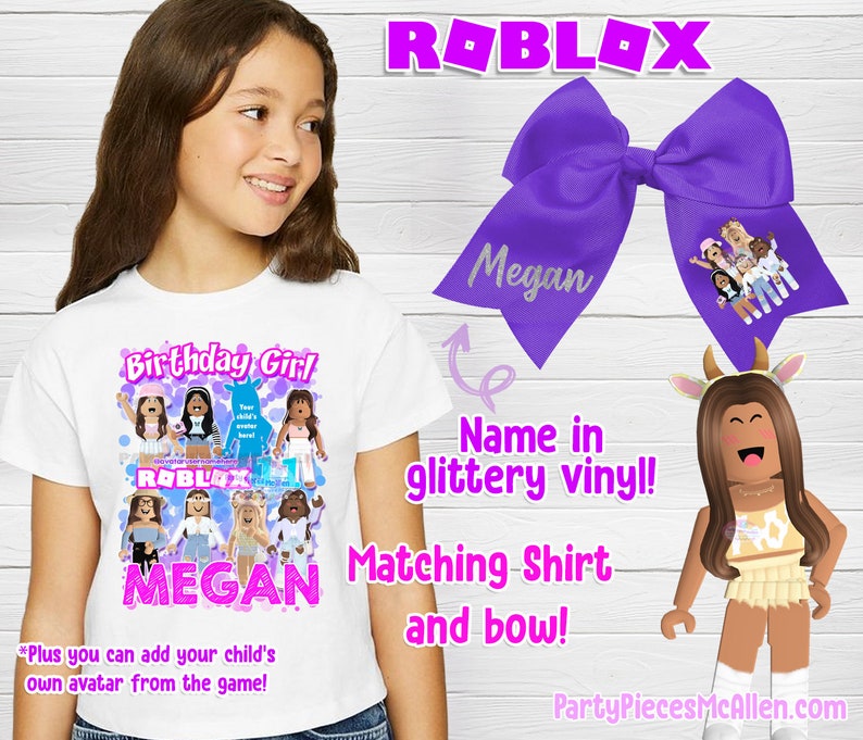 Roblox Birthday Shirt Roblox Shirt Girl Roblox Birthday Etsy