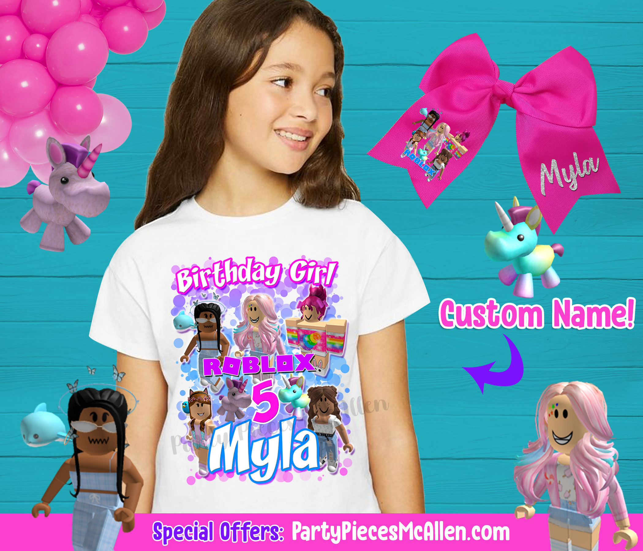 Roblox Girl Birthday Shirt Iron On Transfer Personalized | lupon.gov.ph