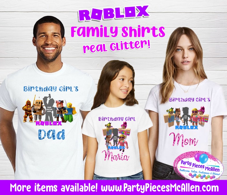 Girls Roblox Family Shirts Party Family Shirts Etsy - one strap girl shirt roblox