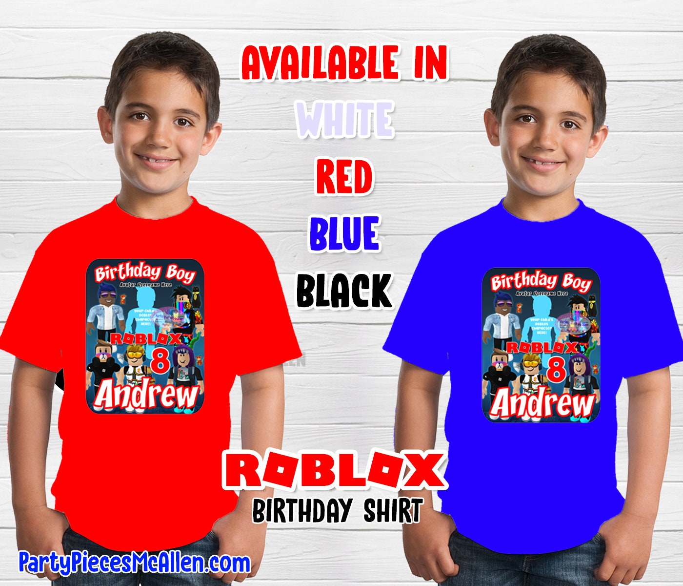 Roblox Birthday Shirt With Avatar Roblox Boy Birthday Shirt | Etsy Ireland