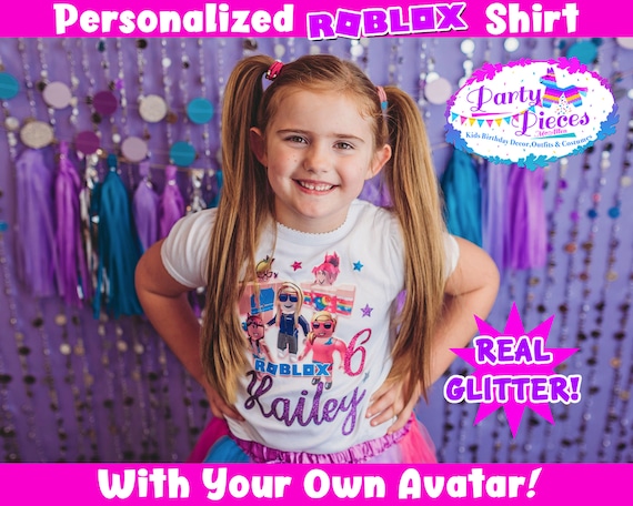 Roblox Girl Birthday Shirt Girl Roblox Shirt Etsy - girl roblox birthday party package pink roblox birthday etsy