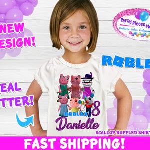 Girls Roblox Family Shirts Party Family Shirts Etsy - cute purple ruffle roblox