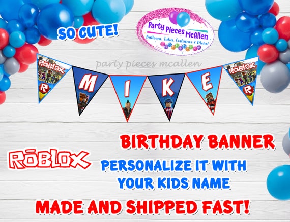 Roblox Birthday Banner Roblox Personalized Banner Roblox Etsy - ex b roblox