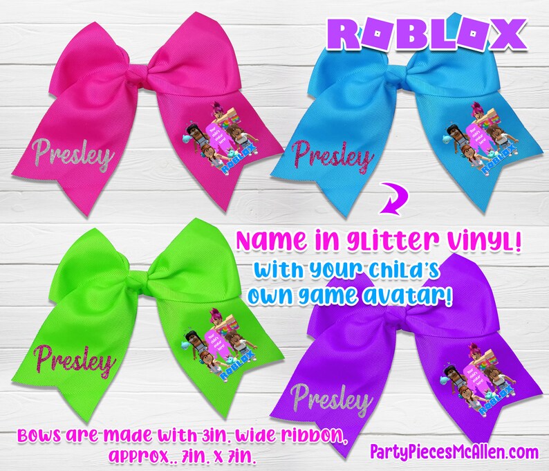 Roblox Girl Customized Bow Girl Roblox Accessories Roblox Hair Etsy