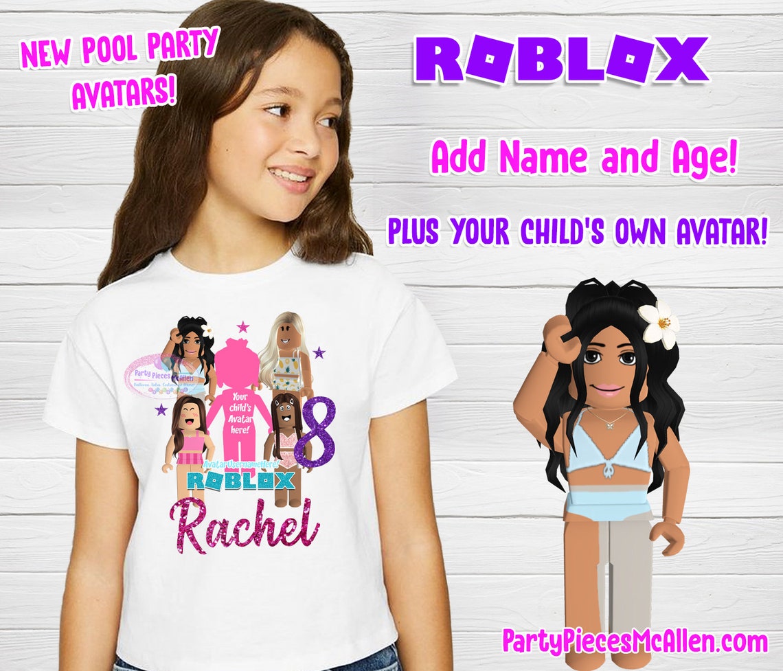 Roblox Pool Party Girl Birthday Shirt Girl Roblox Shirt | Etsy