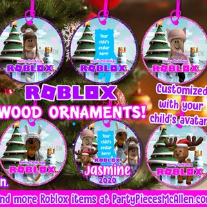 6 Roblox Christmas Tree Ornaments Roblox Ornaments Wood Etsy - roblox instant tree