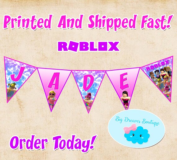 Girl Roblox Invitacion Pink Roblox Fiesta De Cumpleanos Tomwhite2010 Com - girl roblox birthday banner pink girl roblox banner bunting etsy