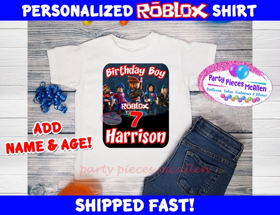 Roblox Birthday Shirt Roblox Boy Birthday Shirt Etsy - roblox t shirt greeting card