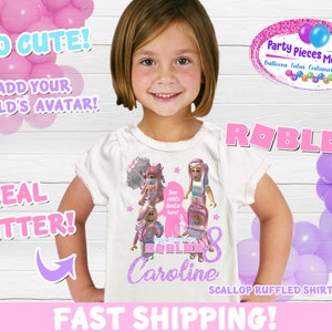 Roblox Girl Birthday Shirt Girl Roblox Shirt Etsy - pastel pink hair with bangs roblox