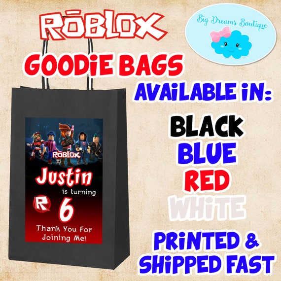 12 Roblox Goodie Bags Roblox Candy Bags Roblox Party Favor Etsy - roblox candy bag tag etsy