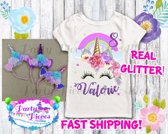 Unicorn Birthday Shirt Unicorn Headband Etsy - jason purple hoodie roblox