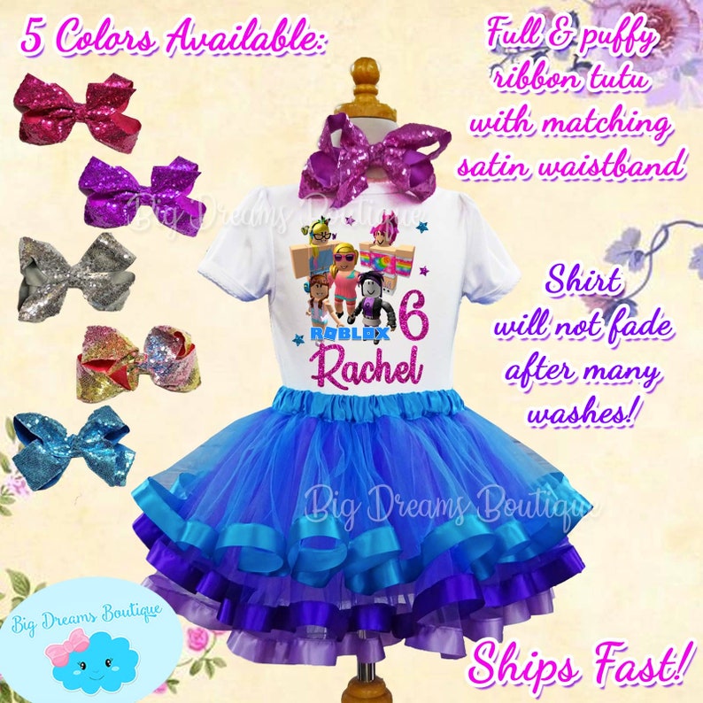 Baby Girls Clothing Girls Clothing Roblox Tutu Outfit Roblox Grils Birthday Shirt Purple Tutu Skirt Roblox Tutu - purple tie roblox