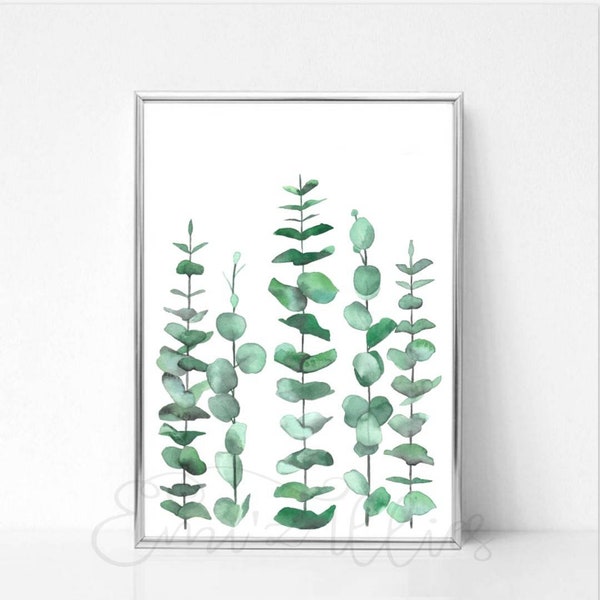 Eucalyptus, Watercolour Eucalyptus, Australian Native Flora, Modern Watercolour Wall Art, Australian Flora,Botanical Print, Eucalyptus Print