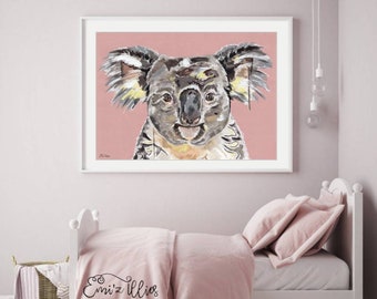 Impression d'art koala, décoration murale pour chambre d'animaux australienne