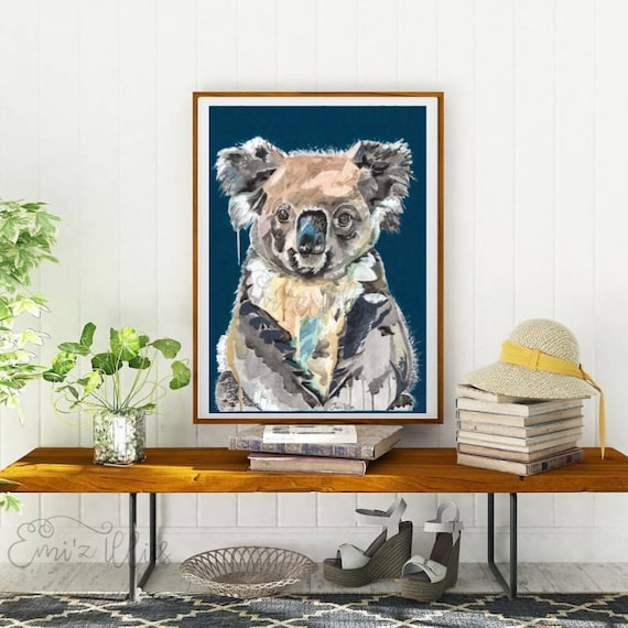 Koala Art Print, Australian Animal, Contemporary Wall Art