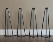 Hairpin Legs Set of 4, USA Made, RAW STEEL, Hairpin legs, Hairpin Table Legs, Mid Century Modern, Coffee Table,Furniture, Metal Legs