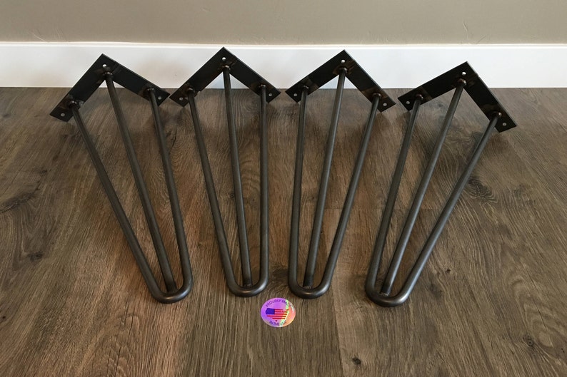 Hairpin table legs USA Made RAW STEEL Heavy Duty Hairpin Etsy