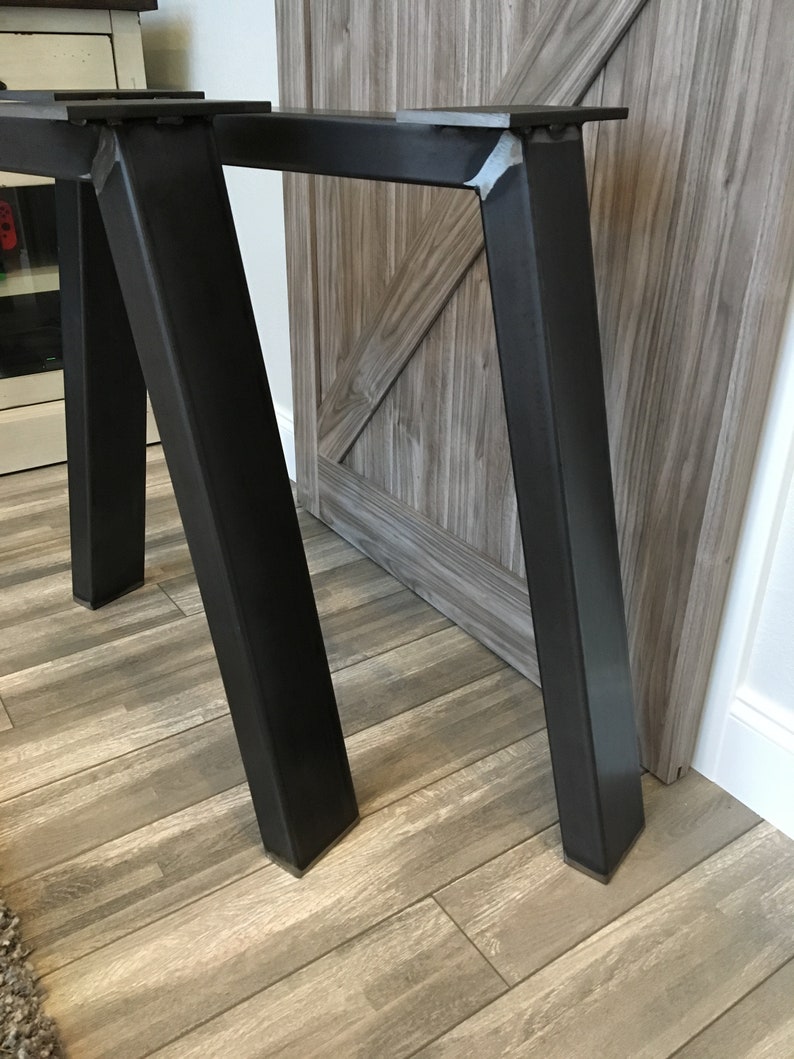 Modern steel table legs Live edge table base steel table Etsy