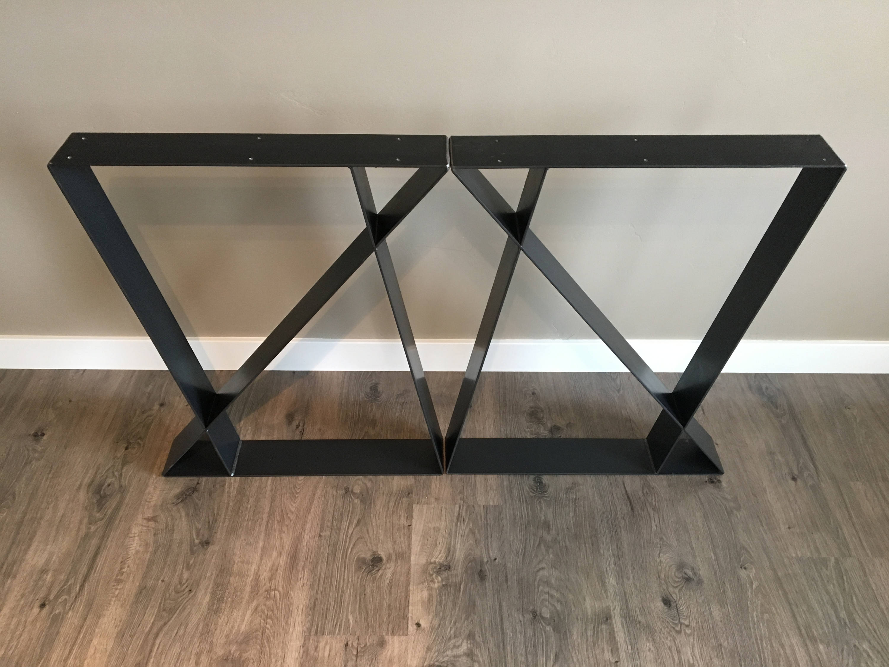 Steel Table Legs Modern Live Edge Reclaimed Woodsteel Etsy