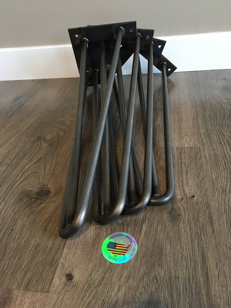 Hairpin Legs Set of 4 USA Made RAW STEEL Hairpin legs Etsy