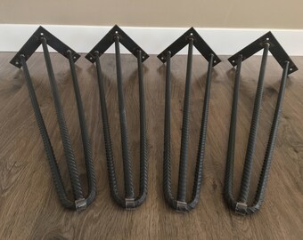 Hairpin Legs Set of 4, USA Made, Heavy Duty, Hairpin legs, Hairpin Table Legs, Mid Century Modern, Coffee Table, Metal Legs