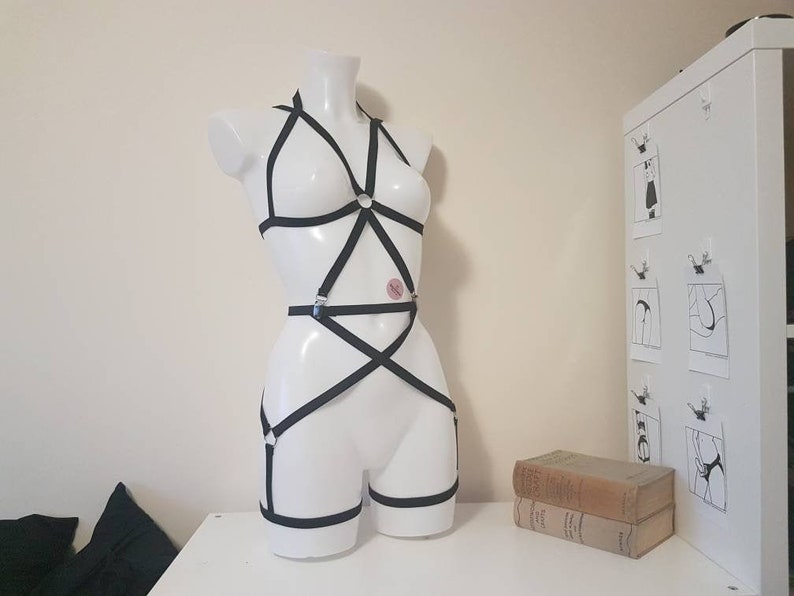 Olivia Full Body Harness Bundle Black Red White or Pink Full Body Detachable Harness Lingerie