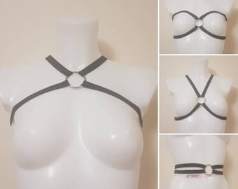 Kiera Multiway Chest Harness and Belt // Adjustable Black White Pink or Red Waist Harness Belt Accessory