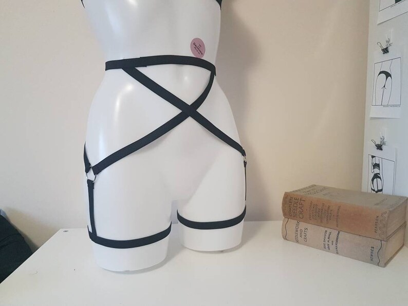 Olivia Full Body Harness Bundle Black Red White or Pink Full Body Detachable Harness Lingerie