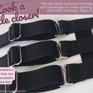 Brigid Modular Body Harness Bundle // Elastic Adjustable Detachable Black Pink White or Red Lingerie Suspenders image 6