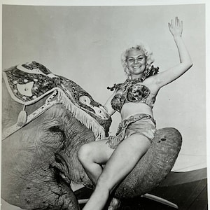 Vintage Original Photo &#39;Circus Performer with Elephant&#39;  Photograph #85-6 GA
